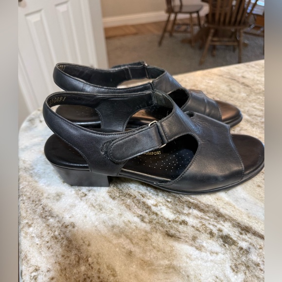SAS Tripad Comfort Black Leather Sandals 8 M Adjustable Orthopedic Suntimer - Picture 2 of 8